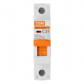 Автоматический выключатель постоянного тока TDM ВА47-60DC 1P 25А 6кА характеристика С 220В (автомат электрический)