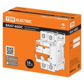 Автоматический выключатель постоянного тока TDM ВА47-60DC 2P 6А 6кА характеристика С 440В (автомат электрический)
