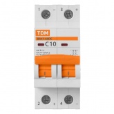 Автоматический выключатель постоянного тока TDM ВА47-60DC 2P 10А 6кА характеристика С 440В (автомат электрический)