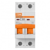 Автоматический выключатель постоянного тока TDM ВА47-60DC 2P 50А 6кА характеристика С 440В (автомат электрический)