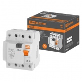 Устройство защитного отключения TDM ВД63 4Р 32А 30мА (электронное) тип АС