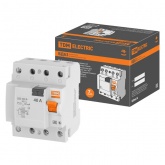 Устройство защитного отключения TDM ВД63 4Р 40А 30мА (электронное) тип АС