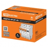 Дифференциальный автомат TDM 4П(3П+Н) C63А 300мА тип А трехфазный электронный 6кА АВДТ63 (дифавтомат, АВДТ)