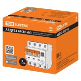 Дифференциальный автомат TDM 4П(3П+Н) C25А 300мА тип А трехфазный электронный 6кА АВДТ63 (дифавтомат, АВДТ)
