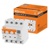 Дифференциальный автомат TDM 4П(3П+Н) C32А 100мА тип А трехфазный электронный 6кА АВДТ63 (дифавтомат, АВДТ)