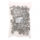 Крепеж-клипса Rexant для труб под монтажный пистолет в п/э d16 [упак.100шт] серая