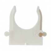 Крепеж-клипса Rexant для труб под монтажный пистолет в п/э d16 [упак.100шт] белая