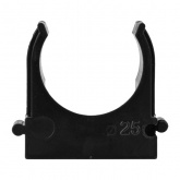 Крепеж-клипса Rexant для труб под монтажный пистолет в п/э d25 [упак.50шт] черная