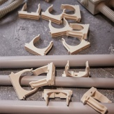 Крепеж-клипса Rexant для труб под монтажный пистолет в п/э d40 [упак.25шт] белая