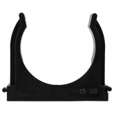 Крепеж-клипса Rexant для труб под монтажный пистолет в п/э d50 [упак.25шт] черная