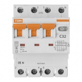 Дифференциальный автомат TDM 4П C32А 100мА тип АС трехфазный электронный 6кА селективный АВДТ63S (дифавтомат, АВДТ)