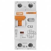 Дифференциальный автомат TDM 2П C32А 300мА тип АС однофазный электронный 6кА селективный АВДТ63S (дифавтомат, АВДТ)