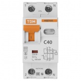 Дифференциальный автомат TDM 2П C40А 100мА тип АС однофазный электронный 6кА селективный АВДТ63S (дифавтомат, АВДТ)