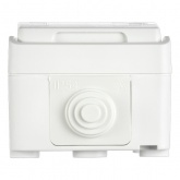 Розетка одноместная 2П+3 для открытой установки ИЭК ФОРС РС620-3-ФБ IP54 белый