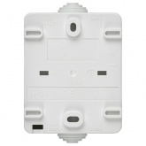 Выключатель двухклавишный для открытой установки ИЭК ФОРС ВС20-2-0-ФБ IP54 белый