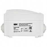 Выключатель двухклавишный для открытой установки ИЭК ФОРС ВС20-2-0-ФБ IP54 белый