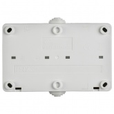 Розетка двухместная 2х2П+3 для открытой установки ИЭК ФОРС РС622-3-ФБ IP54 белый