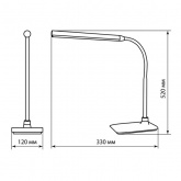 Светильник светодиодный настольный TDM СН-28 6W 5000K 220V белый сенсор-диммер