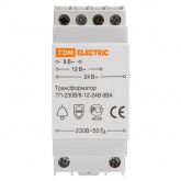 Трансформатор понижающий TDM (звонковый) ТП-230В/8-12-24В 8ВА DIN-рейка 2 модуля