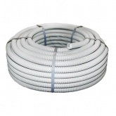 Труба гофрированная ПВХ EKF Plast 50 мм гибкая лёгкая с протяжкой серая [бухта 20м] (гофра для кабеля)