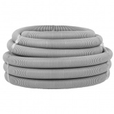 Труба гофрированная ПВХ EKF Plast 20 мм гибкая лёгкая с протяжкой серая [бухта 100м] (гофра для кабеля)