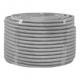 Труба гофрированная ПВХ EKF Plast 16 мм гибкая лёгкая с протяжкой серая [бухта 100м] (гофра для кабеля)