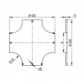 Крышка DKC на ответвитель DPX крестообразный основание 150 в комплекте с метизами и пластинами