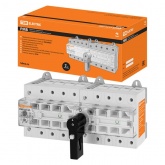 Рубильник модульный с видимым разрывом, реверсивный TDM РМВ-100 4П 100A 12 модулей (выключатель нагрузки)