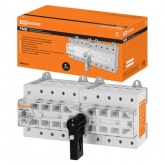 Рубильник модульный с видимым разрывом, реверсивный TDM РМВ-63 4П 63A 12 модулей (выключатель нагрузки)