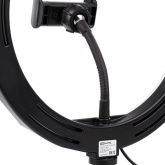 Лампа кольцевая светодиодная TDM 12W 2700-6400K, 26см, штатив настольный, диммер, USB,