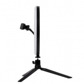 Лампа кольцевая светодиодная TDM 12W 2700-6400K, 26см, штатив настольный, диммер, USB,