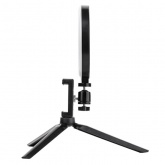 Лампа кольцевая светодиодная TDM 6W 2700-6400K, 16см, штатив настольный, диммер, USB,