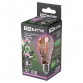 Лампа светодиодная для растений TDM A60 8W 230V E27 CL ФИТО 60х108mm