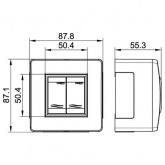 Коробка в сборе с 2-клавишным выключателем DKC Brava накладная белая