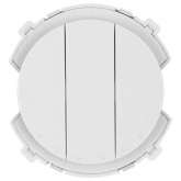 Выключатель трехклавишный TDM Байкал 16А 250В белый