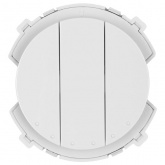 Переключатель трехклавишный TDM Байкал 16А 250В проходной белый