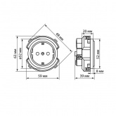 Розетка TDM Байкал 2П+З 16А 250В шторки белая