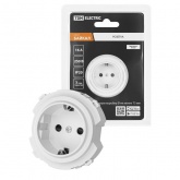 Розетка TDM Байкал 2П+З 16А 250В шторки белая