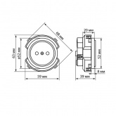 Розетка TDM Байкал 2П 16А 250В шторки белая