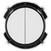 Кнопочный выключатель двухклавишный TDM Байкал 16А 250В белый