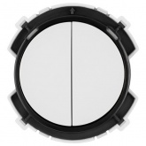 Кнопочный переключатель двухклавишный TDM Байкал 16А 250В белый