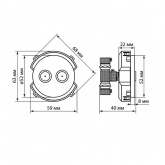 Розетка двойная TDM Байкал TV проходная белая