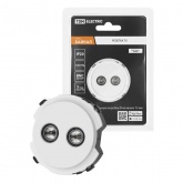 Розетка двойная TDM Байкал TV проходная белая