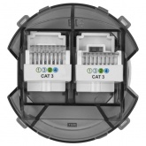 Розетка телефонная двойная TDM Байкал RJ11 белая
