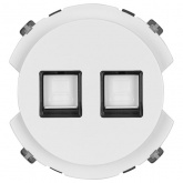 Розетка компьютерная двойная TDM Байкал RJ45 белая