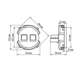 Розетка двойная TDM Байкал RJ11+ RJ45 белая
