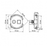 Розетка двойная TDM Байкал RJ11+TV розетка оконечная белая
