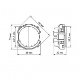 Выключатель двухклавишный TDM Байкал 16А 250В агат