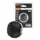 Кнопочный выключатель двухклавишный TDM Байкал 16А 250В агат