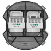 Розетка телефонная двойная TDM Байкал RJ11 агат